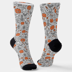 Schattigee Kinder Halloween Doodle Pattern Sokken