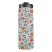 Schattigee Kinder Halloween Doodle Pattern Thermosbeker (Voorkant)