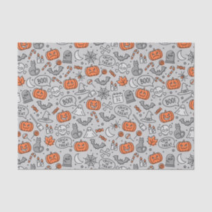 Schattigee Kinder Halloween Doodle Pattern Tissuepapier