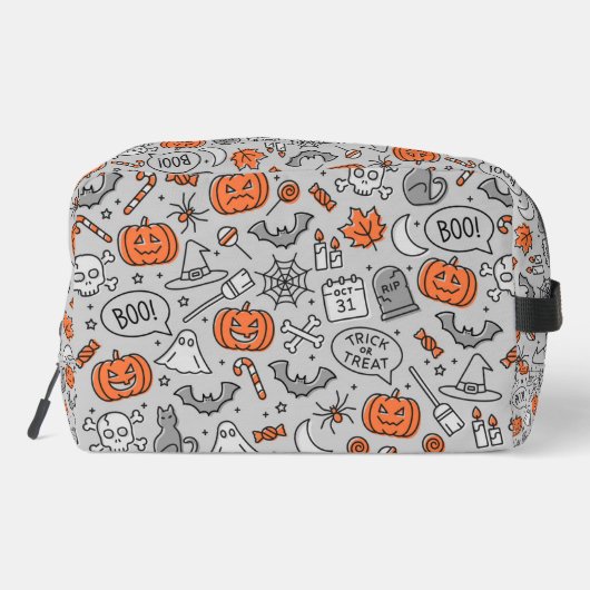 Schattigee Kinder Halloween Doodle Pattern Toilettasje (Achterkant)