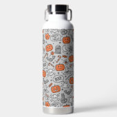 Schattigee Kinder Halloween Doodle Pattern Waterfles (Voorkant)