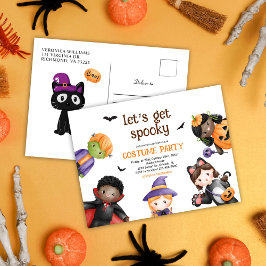 Schattigee Kinder Halloween Kostuum Party Spooky Uitnodiging Briefkaart