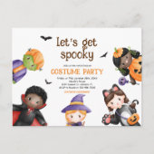 Schattigee Kinder Halloween Kostuum Party Spooky Uitnodiging Briefkaart (Voorkant)