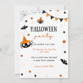 Schattigee Kinder Halloween Party Zwart Sinaasappe Kaart (Voorkant)