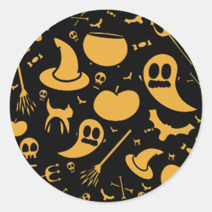 Schattigee Kinder Halloween patroon Ronde Sticker