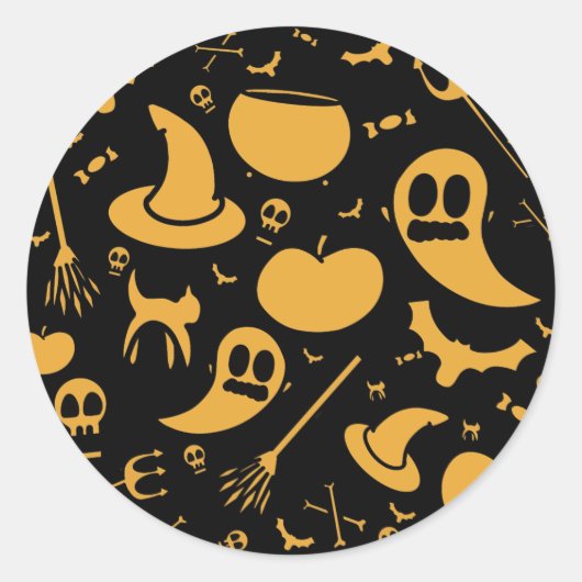 Schattigee Kinder Halloween patroon Ronde Sticker (Voorkant)