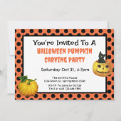 Schattigee Kinder Halloween Pumpkin Carving Party Kaart (Voorkant)