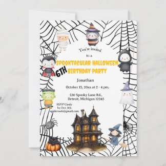 Schattigee Kinder Halloween Verjaardag Kaart