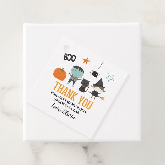 Schattigee Kinder Halloween Verjaardagsfeestje Dan Bedankjes Labels (In situ)
