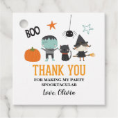 Schattigee Kinder Halloween Verjaardagsfeestje Dan Bedankjes Labels (Voorkant)