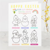 Schattigee Kinder Happy Easter Kleuring in Activit Kaart (Gele Bloem)