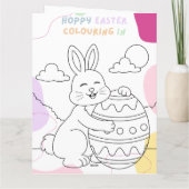 Schattigee Kinder Happy Easter Kleuring in Activit Kaart (Achterkant)