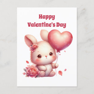 Schattigee kinder Happy Valentine's Day Bunny Feestdagenkaart