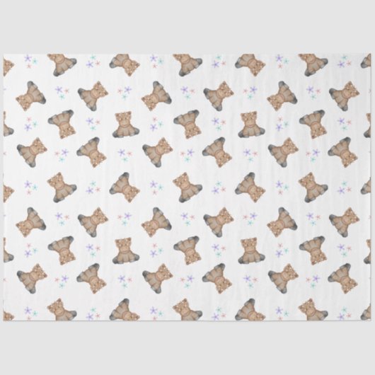 Schattigee Kinder Highland Koe Barnyard Verjaardag Tissuepapier (Voorkant)