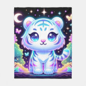 Schattigee Kinder holografische witte tijger | Fleece Deken (Voorkant)