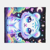 Schattigee Kinder holografische witte tijger | Fleece Deken (Voorkant (Horizontaal))