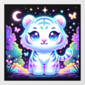 Schattigee Kinder holografische witte tijger | Raamsticker (Vel)