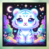 Schattigee Kinder holografische witte tijger | Raamsticker (Vel 3)