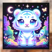 Schattigee Kinder holografische witte tijger | Raamsticker (Vel 2)