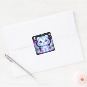 Schattigee Kinder holografische witte tijger | Vierkante Sticker (Envelop)
