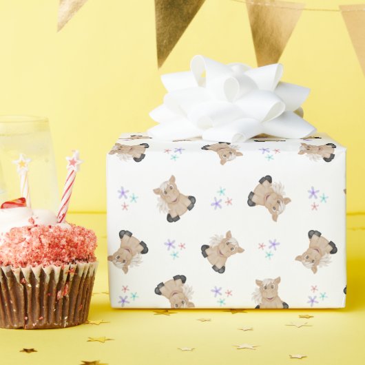 Schattigee Kinder Horse Barnyard Farm Animals Cadeaupapier (Verjaardagsfeest)