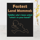 Schattigee Kinder Humor: snelste land zoogdier peu Kaart (Gele Bloem)