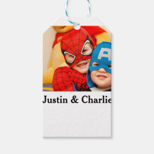 Schattigee kinder jongens meisjes foto familie ges cadeaulabel