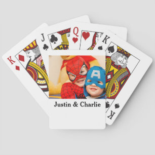 Schattigee kinder jongens meisjes foto familie ges pokerkaarten