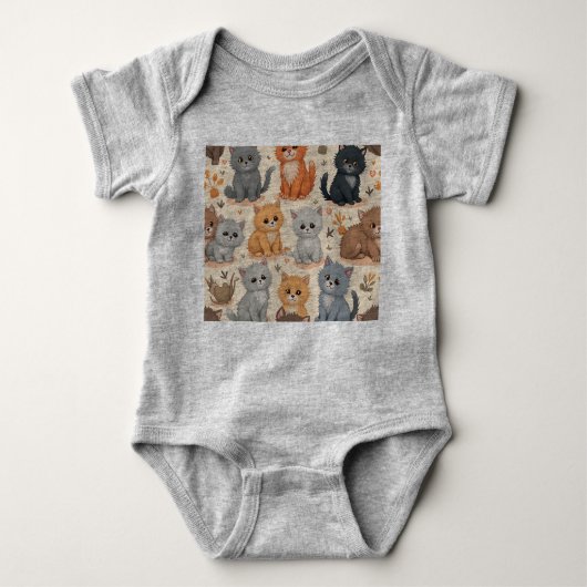 Schattigee kinder kattenbodysuits romper (Voorkant)