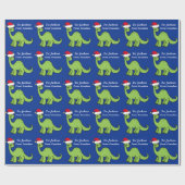 Schattigee Kinder Kerst Dinosaurus Custom Cadeaupapier (Vlak)