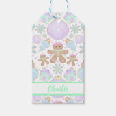Schattigee Kinder Kerst Gingerbread Cookie Pattern Cadeaulabel (Voorkant)