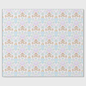 Schattigee Kinder Kerst Gingerbread Cookie Pattern Cadeaupapier (Vlak)