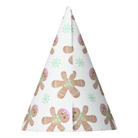 Schattigee Kinder Kerst Gingerbread Cookie Pattern Feesthoedjes (Achterkant)