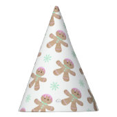 Schattigee Kinder Kerst Gingerbread Cookie Pattern Feesthoedjes (Rechts)