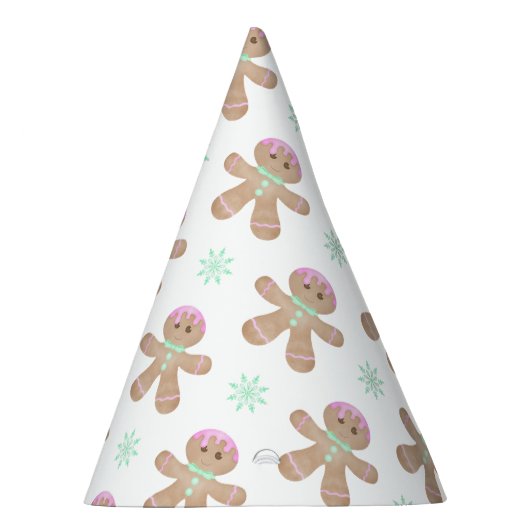 Schattigee Kinder Kerst Gingerbread Cookie Pattern Feesthoedjes (Rechts)
