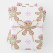 Schattigee Kinder Kerst Gingerbread Cookie Pattern Inpakpapier Vel (In situ)