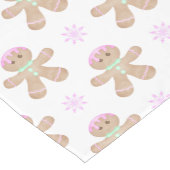 Schattigee Kinder Kerst Gingerbread Cookie Pattern Korte Tafelloper (Hoek)