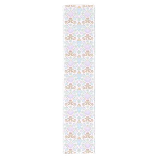 Schattigee Kinder Kerst Gingerbread Cookie Pattern Korte Tafelloper (Voorkant)