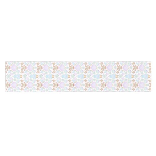 Schattigee Kinder Kerst Gingerbread Cookie Pattern Korte Tafelloper (Horizontaal)