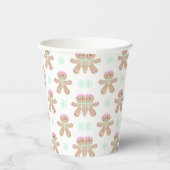 Schattigee Kinder Kerst Gingerbread Cookie Pattern Papieren Bekers (Rechts)