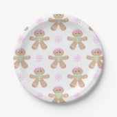 Schattigee Kinder Kerst Gingerbread Cookie Pattern Papieren Bordje (Voorkant)