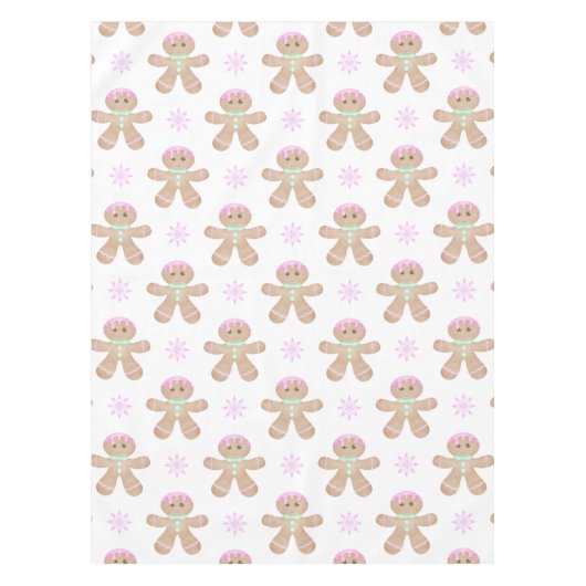 Schattigee Kinder Kerst Gingerbread Cookie Pattern Tafelkleed (Voorkant)