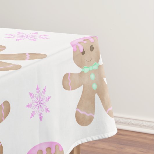 Schattigee Kinder Kerst Gingerbread Cookie Pattern Tafelkleed (Voorbeeld)