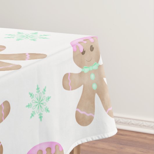 Schattigee Kinder Kerst Gingerbread Cookie Pattern Tafelkleed (Voorbeeld)