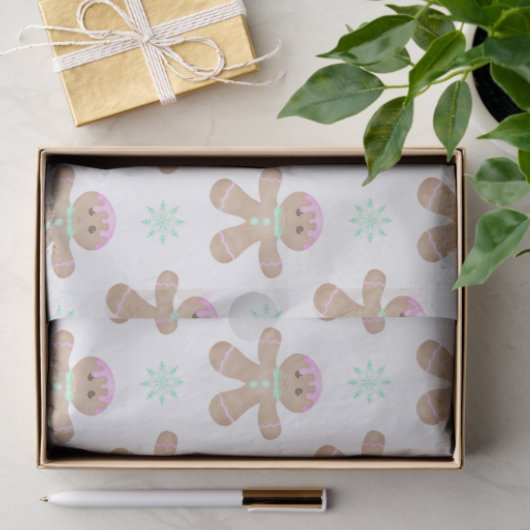Schattigee Kinder Kerst Gingerbread Cookie Pattern Tissuepapier (Geschenk)