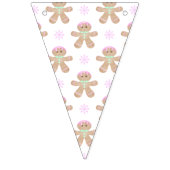 Schattigee Kinder Kerst Gingerbread Cookie Pattern Vlaggetjes (Derde vlag)
