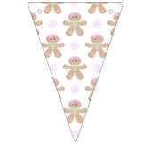 Schattigee Kinder Kerst Gingerbread Cookie Pattern Vlaggetjes (Tweede vlag)