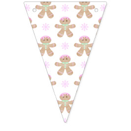 Schattigee Kinder Kerst Gingerbread Cookie Pattern Vlaggetjes