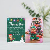 Schattigee Kinder kerstfoto Bedankkaart (Staand voorkant)