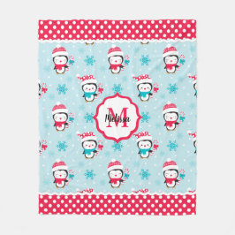 Schattigee Kinder kerstpinguïn Fleece Deken